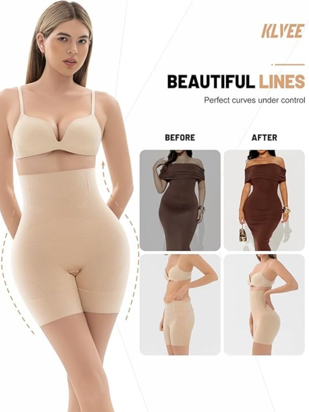 Women's shapewear, with tummy control, high waist, body shaper, butt lift, XXL